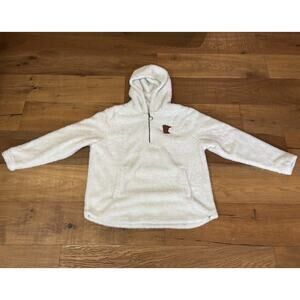 Blue 84 Sherpa Fleece Hoodie Pullover Minnesota Patch White Cozy Quarter Zip XL